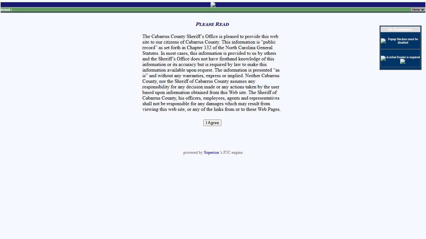 Cabarrus Sheriff Office P2C - provided by OSSI